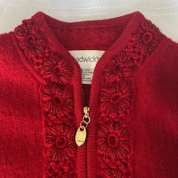 Chadwick’s winter red 100% wool jacket. - Picture 7 of 12